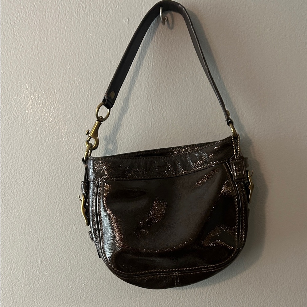 Brown Coach Patent Leather Women's Shoulder Bag